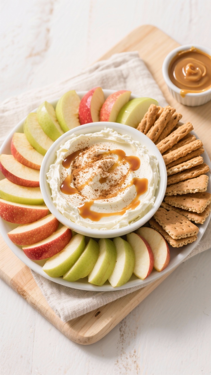 Tasty top view (final presentation): Overhead shot of a party-ready platter featuring the finished c