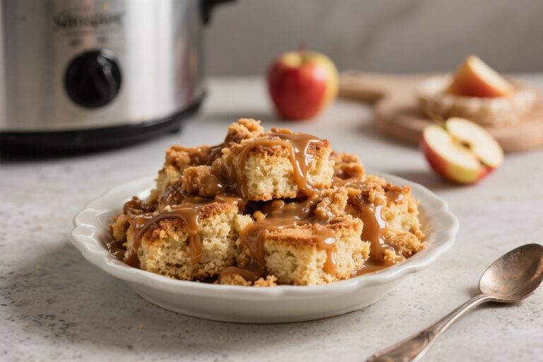 Crockpot Caramel Apple Dump Cake That Practically Makes Itself (And Tastes Like Fall in a Bowl)