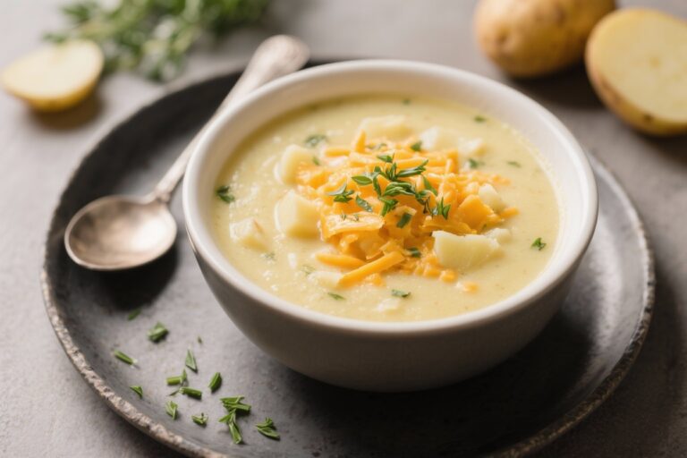 This Cheddar Garlic Herb Potato Soup Might Be the Coziest Bowl on the Internet (And Yes, It’s Loaded)