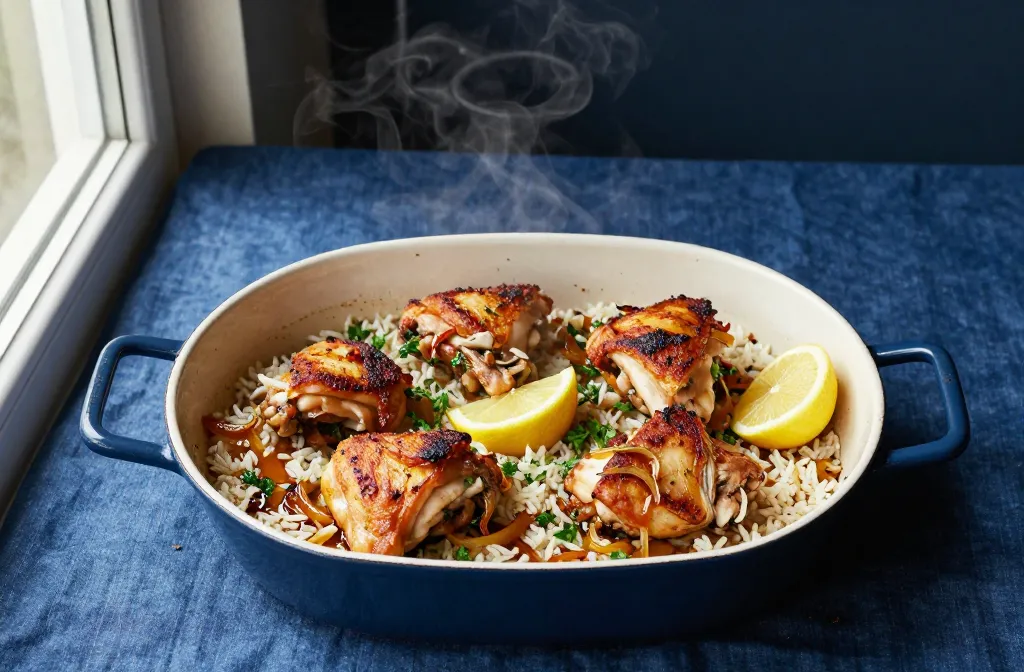 One-Pan Chicken and Rice Bake That Basically Cooks Itself