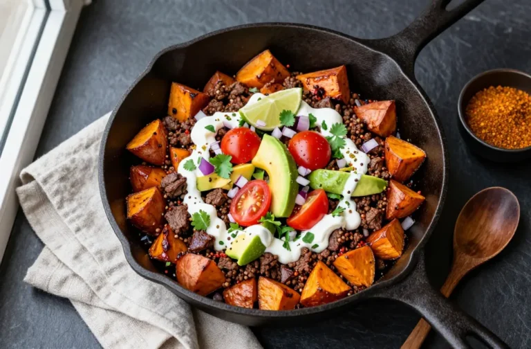 Southwest Ground Beef and Sweet Potato Skillet in 30 Minutes