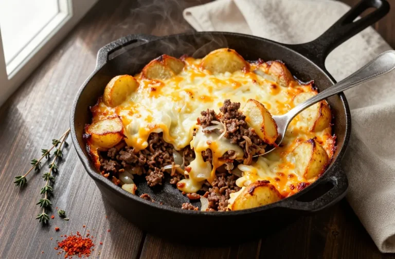 Ultimate Cheesy Ground Beef & Potato Casserole – One-Pan Dinner