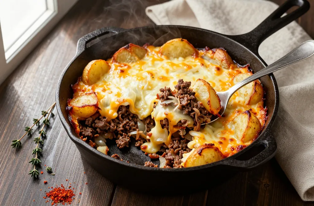 Ultimate Cheesy Ground Beef & Potato Casserole – One-Pan Dinner
