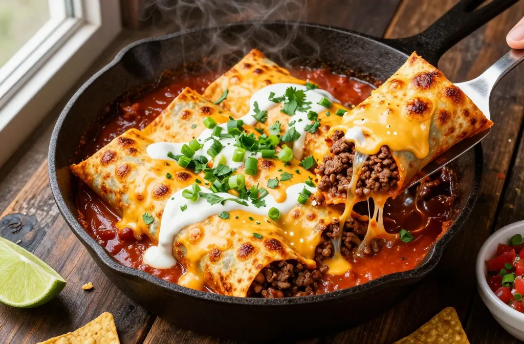 Easy Cheesy Ground Beef Enchiladas – One-Pan Family Favorite Tonight