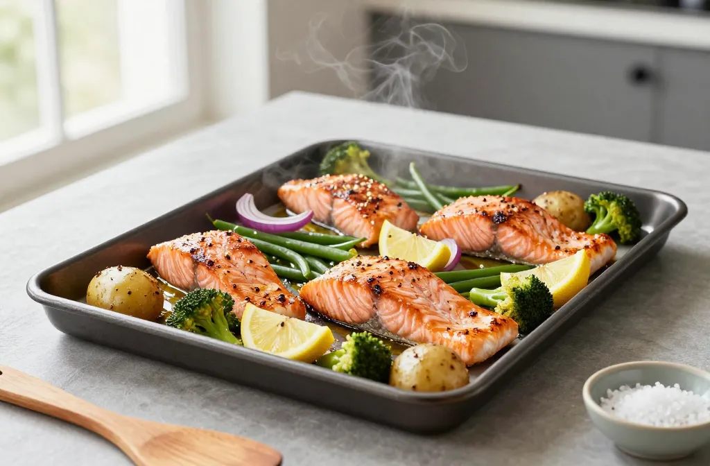 Simple and Nutritious One-Pan Salmon Supper Tonight