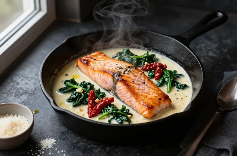 Cozy Up with Creamy Tuscan Salmon: a Comforting Dinner Recipe Tonight
