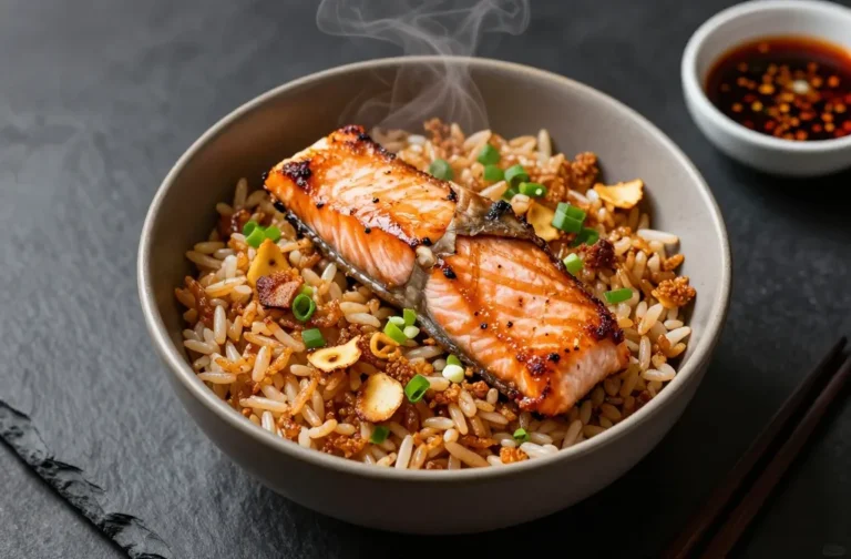 Golden Salmon Rice Bowl with Crunchy Edges You’Ll Crave