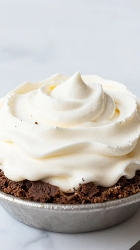 frosty root beer float pie in chocolate cookie crust