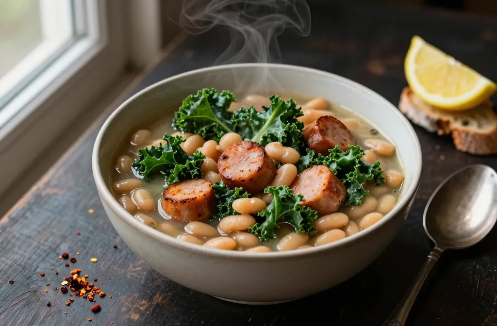 Kale Sausage White Bean Soup That Hugs the Bowl