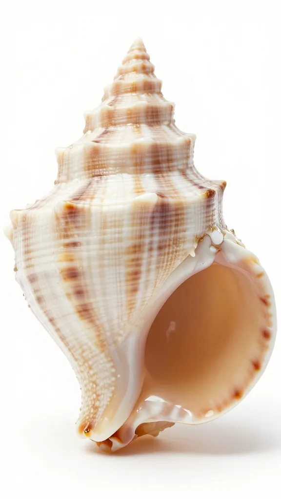 closeup of a single conch shell being gently scrubbed