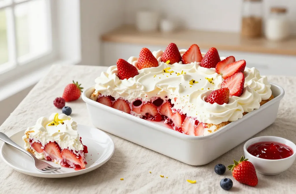 Strawberry Poke Cake That Disappears in Minutes