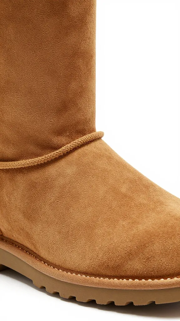 closeup suede brush lifting nap on tan suede boot