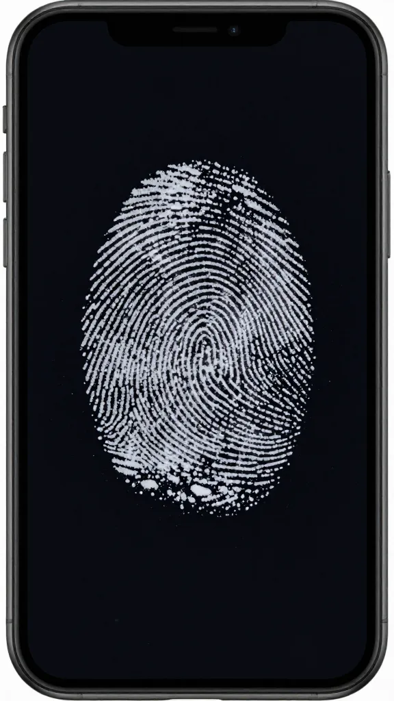 closeup of smartphone screen with fingerprint smears, studio lighting