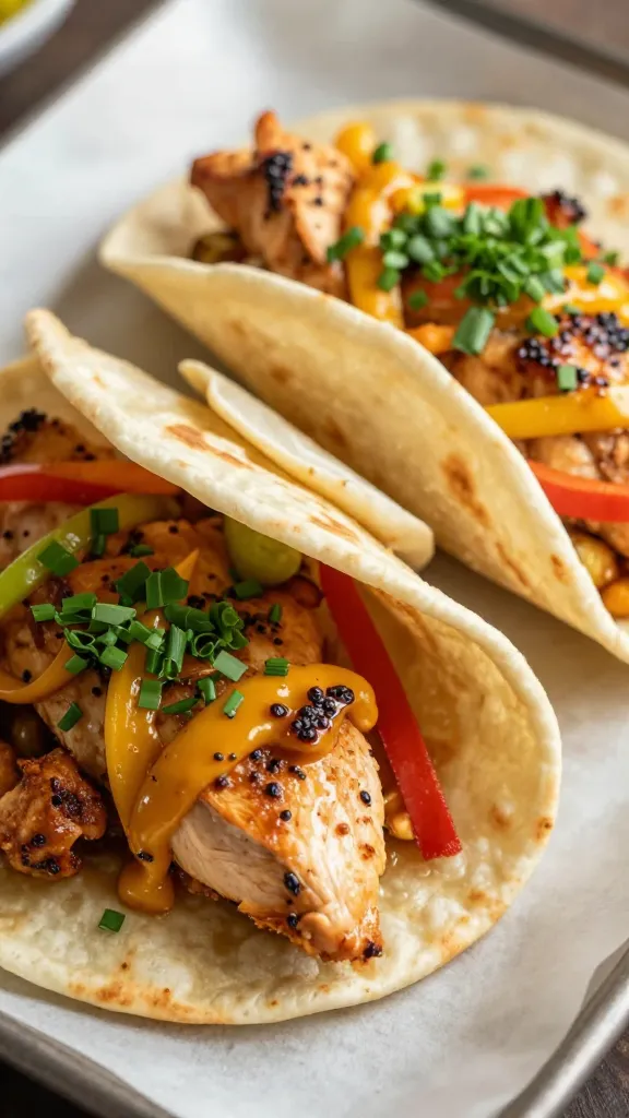 closeup of keto sheet pan chicken fajitas on parchment