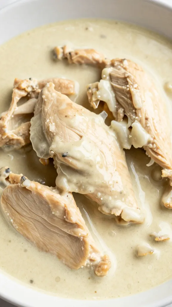 closeup bowl of keto coconut curry chicken, creamy sauce
